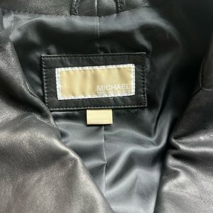 Michael Kors black leather motto jacket size L